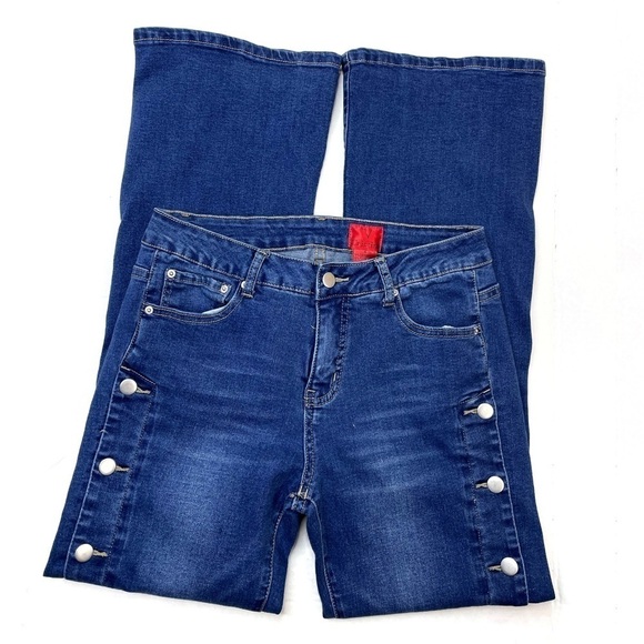 Vintage Y2K Button Down Leg Flare Jeans - Picture 1 of 3